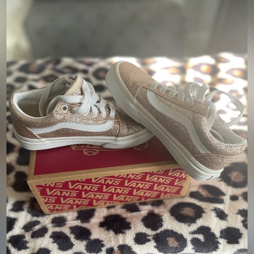 Girls 13 Gold Sparkly/Glittery Vans